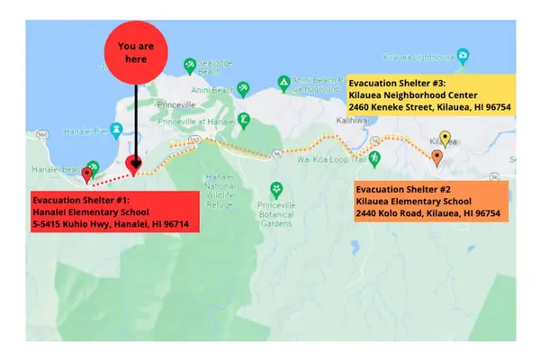Area map highlights nearby landmarks, roads, and essential visitor information
