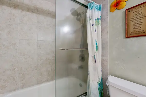 Shower with glass door