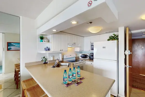 Fully equipped kitchen ready for home-cooked meals throughout your stay always