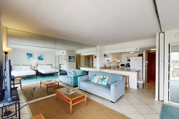 Open living room and kitchen designed for effortless everyday comfort together