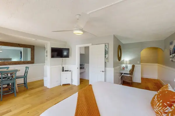 Open studio with a comfortable living area