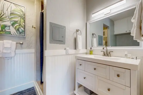 Clean bathroom with a spacious vanity