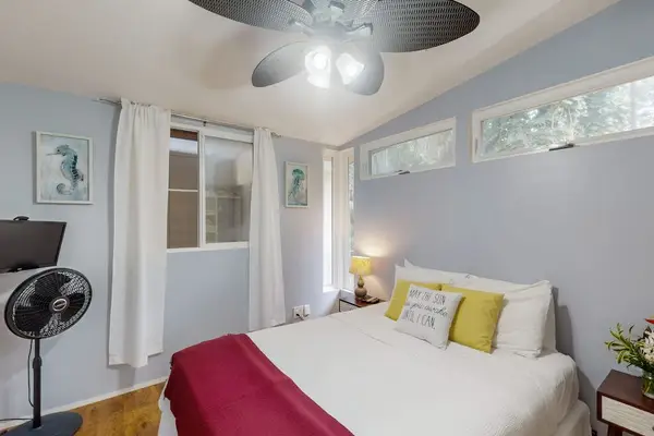 Comfortable guest bedroom designed for restful nights