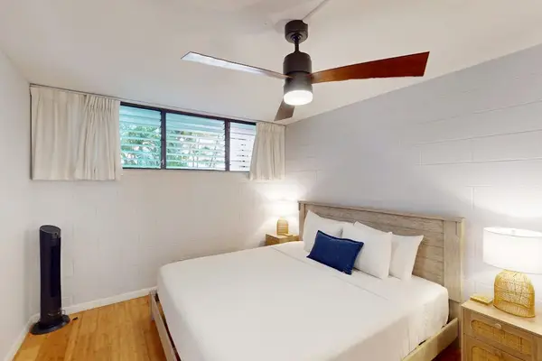Peaceful Suite with Plush King Bed & Ceiling Fan