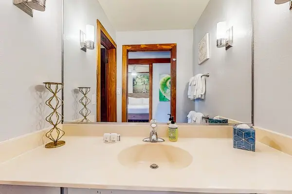Master bathroom with tub/shower combo.