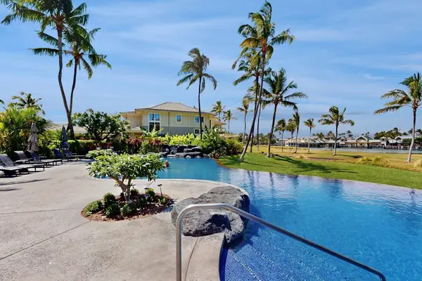Resort Swimming Pool with Rock Features & Palm Treesv