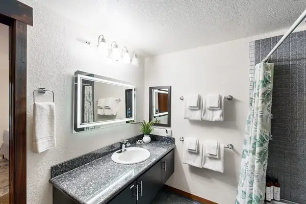 Clean bathroom with a spacious vanity
