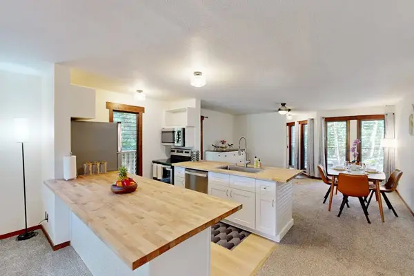 Spacious kitchen with an open layout