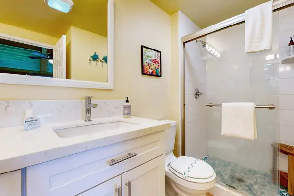 Fresh And Bright Walk In Shower Bathroom