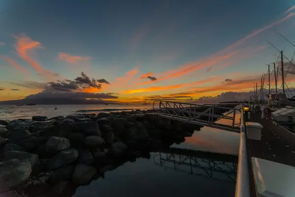 Beautiful sunset view over the bay