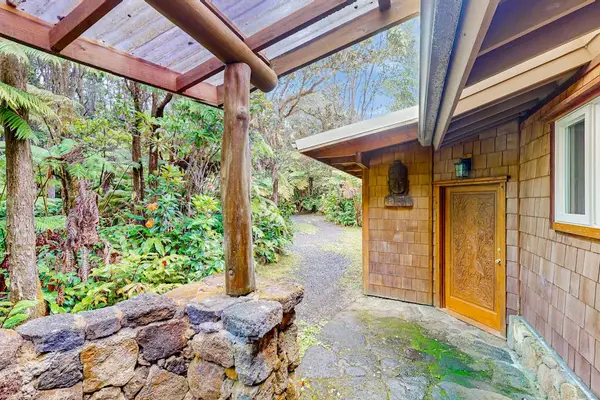 Peaceful entrance nestled in the forest