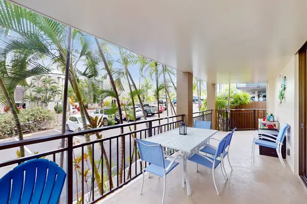 Covered Balcony with Palm Tree Views