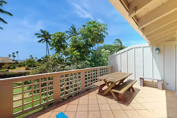 Seating creates an inviting setting for tropical relaxation