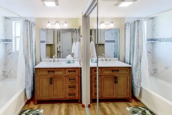 Fresh Spa Bathroom With Double Vanity