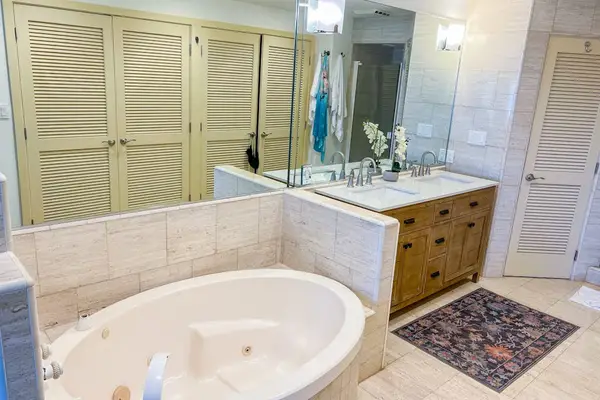 Bright guest bathroom with modern fixtures for comfort