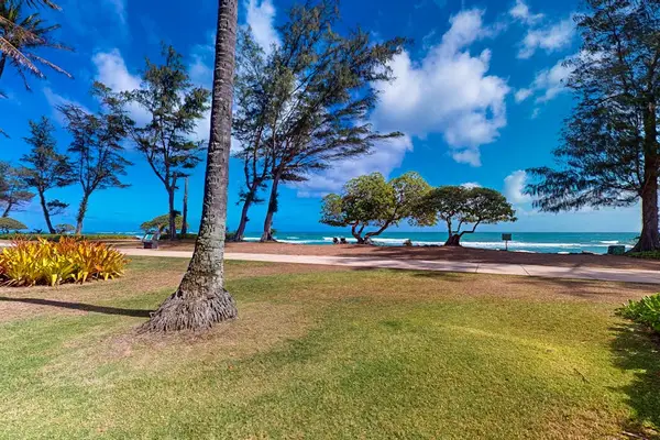 Oceanfront lawn with panoramic views