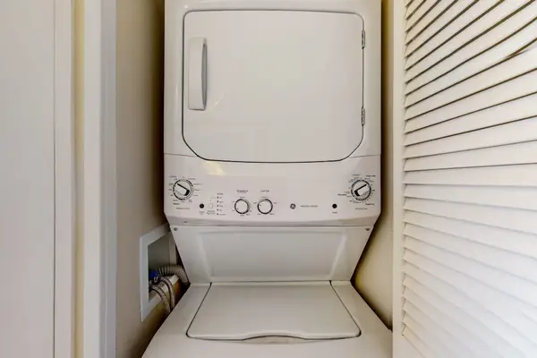 In-home stackable washer and dryer let you pack light and enjoy the convenience of doing laundry during your stay.