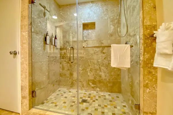 Spacious walk-in shower
