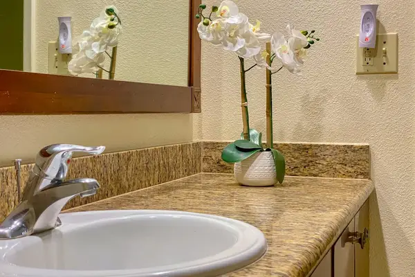 Elegant vanity with ample space