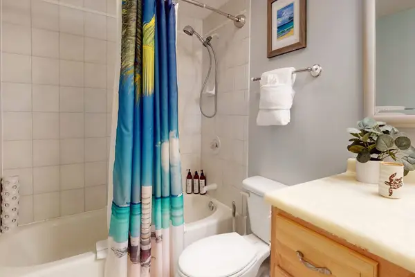 Fresh Full Bathroom With Tub And Shower