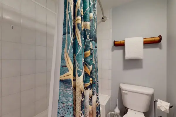 Bright Bathroom With Shower And Tub
