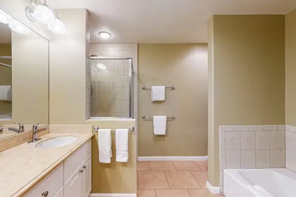 Spa-Like Primary Bathroom With Dual Vanity And Walk-In Shower