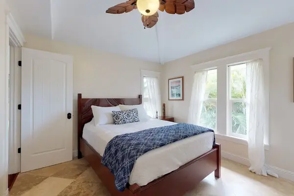Guest room with queen bed.