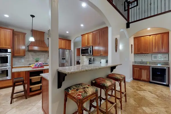 Barstools for extra seating.