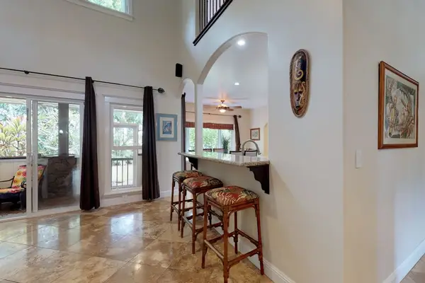 Barstools for extra seating.