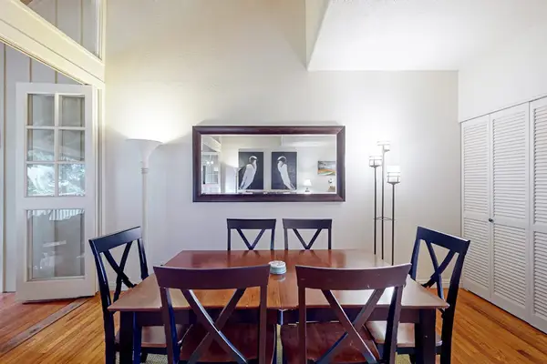 Dining room offers comfortable seating for shared island meals