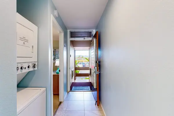 Laundry area with full-size machines for easy washing