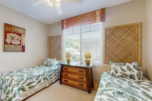 Twin beds offer flexible sleeping space for friends or family