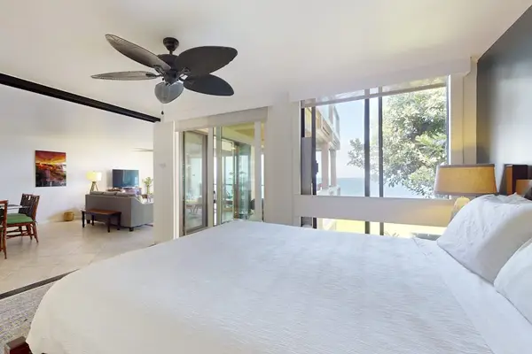 Primary Bedroom Suite with King Bed, Bright Windows, Ceiling Fan, and Open Layout