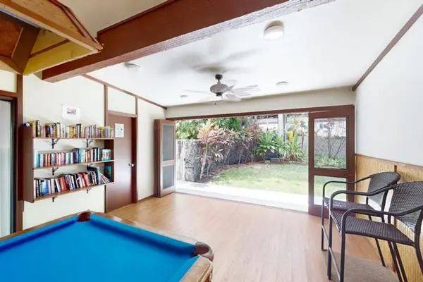 Spacious Recreation Room With Pool Table