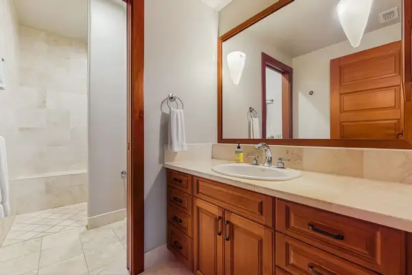 Guest bathroom with large walk-in shower