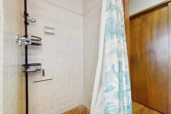 Bright Bathroom With Walk In Shower