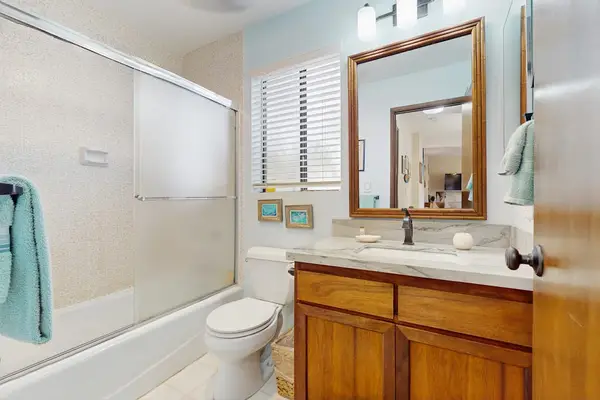 Fresh Full Bathroom With Tub