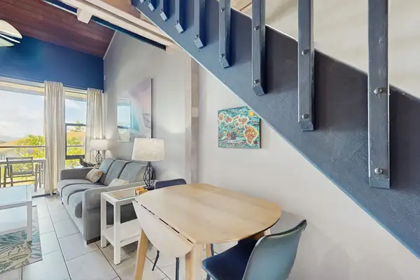 Open dining area connects with the kitchen and living room