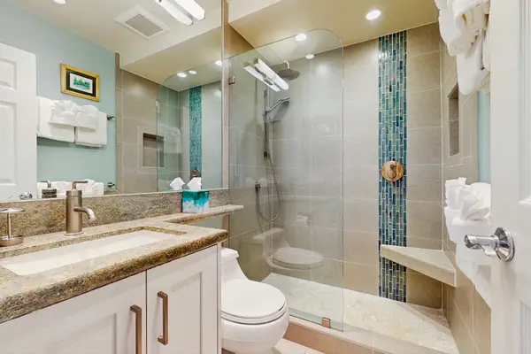 Luxury Bathroom With Walk In Glass Shower