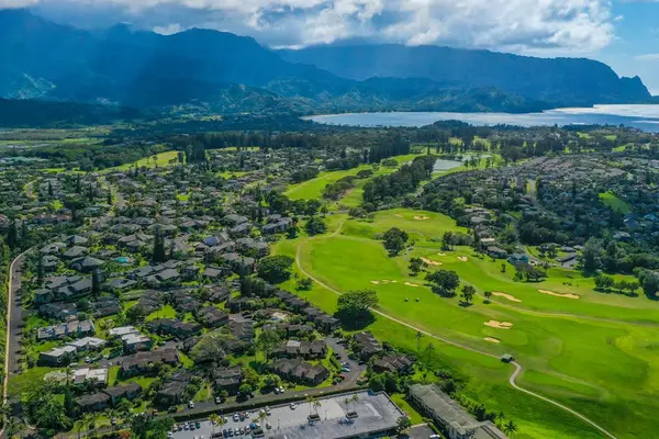 Charming bird-eye view with attractive sights and landscaped surroundings.