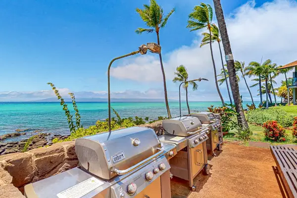 Oceanfront BBQ Area With Island Views