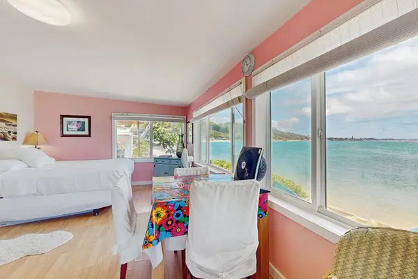 Bright bedroom overlooking the ocean