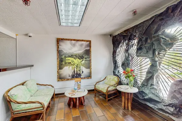 Take a comfortable break in the inviting lobby seating area.
