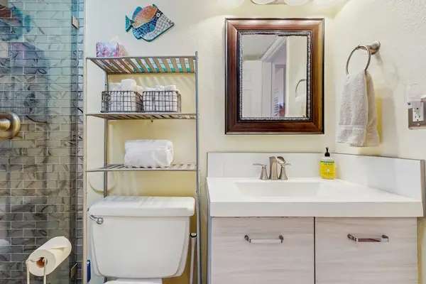 Bright Bathroom With Walk-In Shower