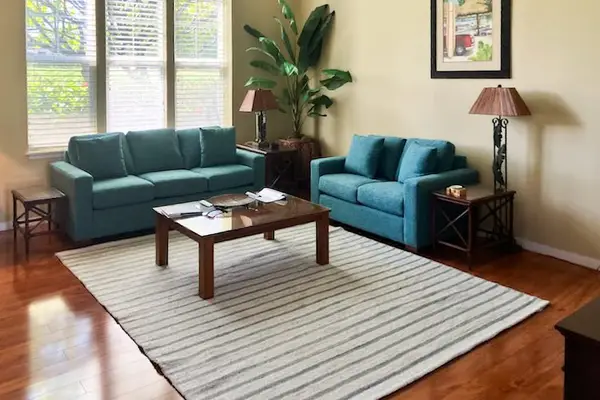 Lovely living room with a sofa bed for extra guests.