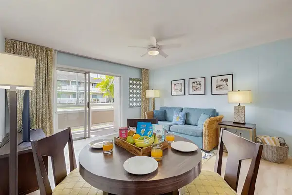 Bright living space with tropical charm