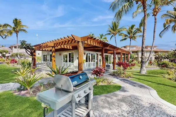 Outdoor grilling area for island cookouts