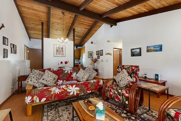 Tropical Lounge with Vaulted Ceilings & Plush Seating