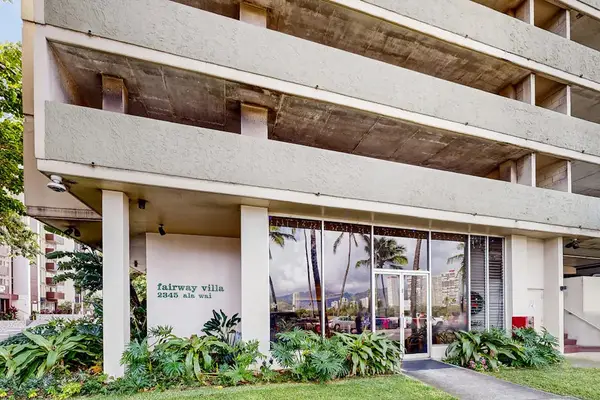 Street view of building entrance