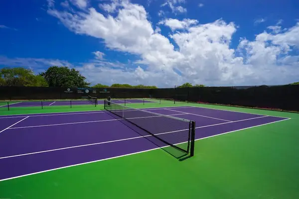 Outdoor tennis court for friendly matches and active fun